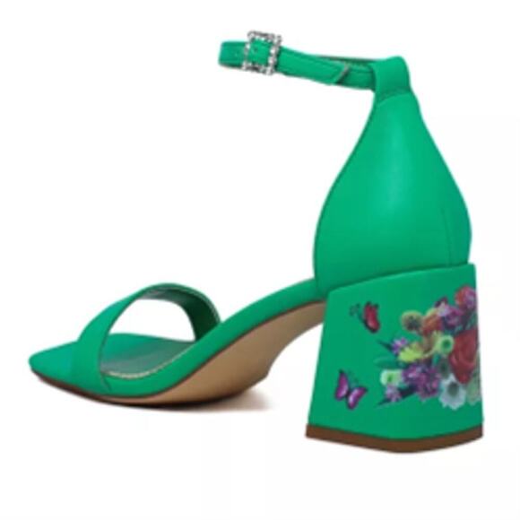 Vivianly Women's Open Toe Ankle Strap Block Chunky Sandals Casual SZ 9 Green - Picture 2 of 6